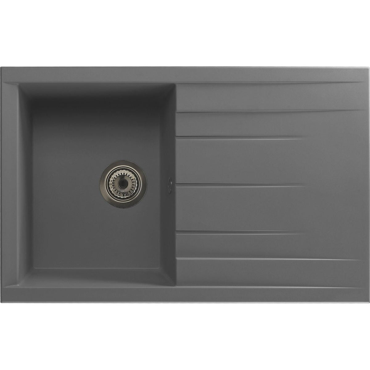 Rocklite Bredon 1 Bowl Inset Kitchen Sink - Grey