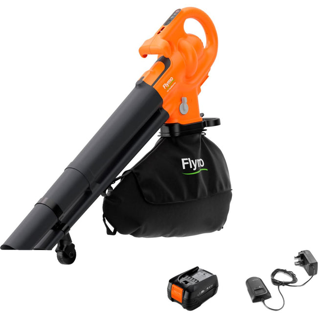Flymo 18V EasiBlowVac KIT 4.0 Leaf Blower and Vacuum - Orange Hover Image