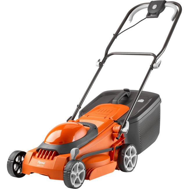 Flymo EasiStore 380R Corded Lawn Mower - Sunset Orange Hover Image