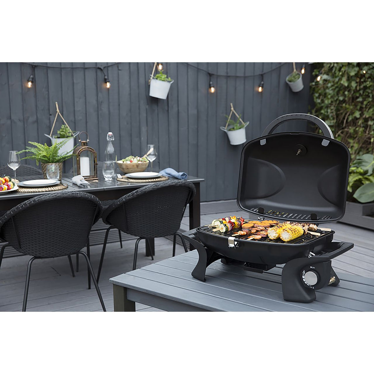 George Foreman Portable 1 Burner Gas Barbecue - Black