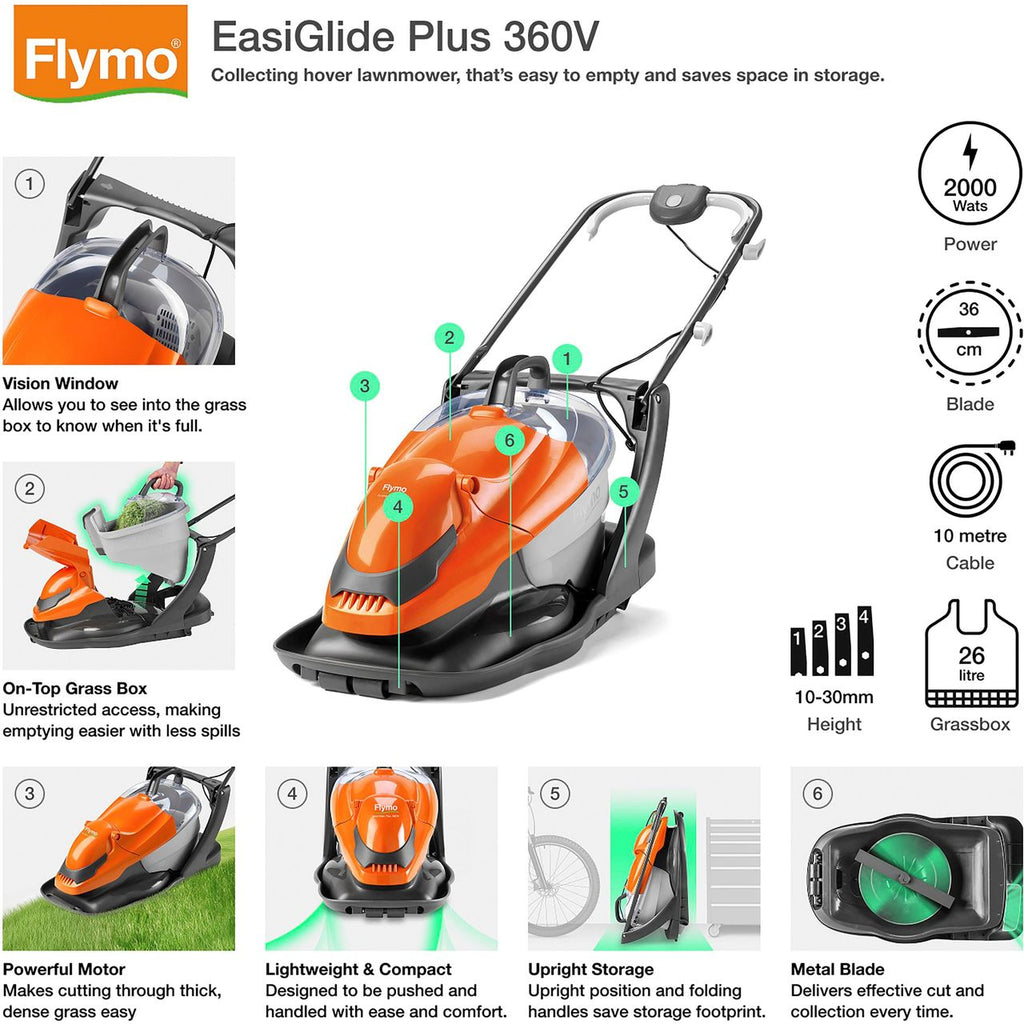 Flymo EasiGlide Plus 360V - Grass Trimmer - Orange