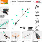Flymo 18V UltraCut Reach 420 KIT 2.5 Hedge Trimmer - Grey