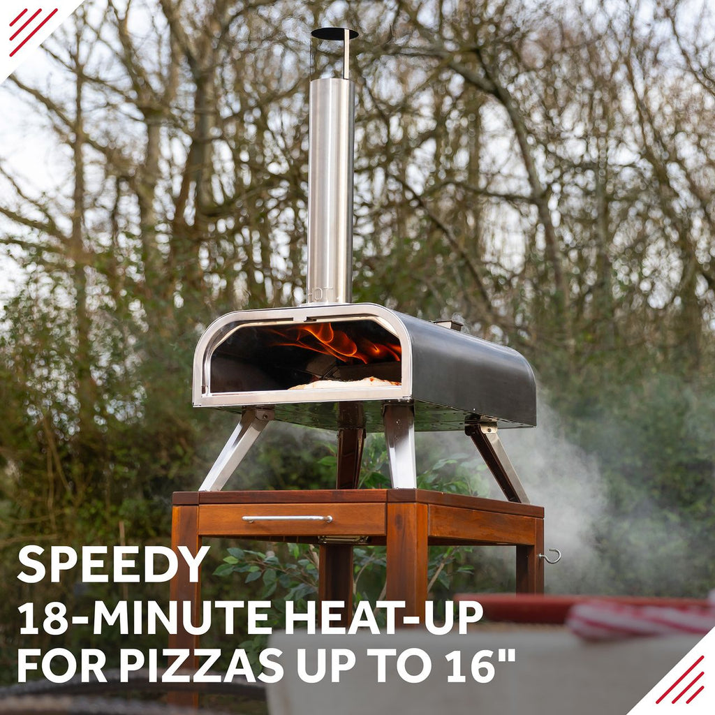 George Foreman GFWPPO2BPC Wood Pellet Outdoor Pizza Oven - Black