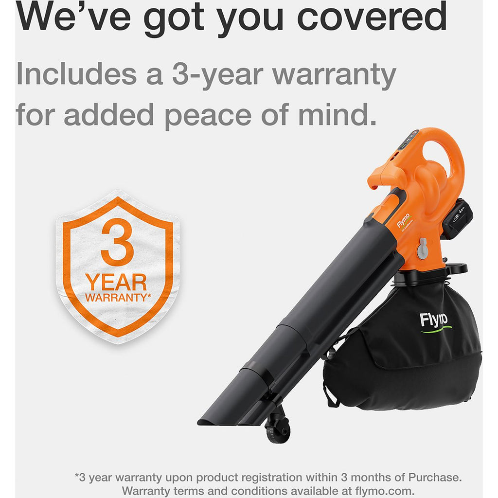 Flymo 18V EasiBlowVac KIT 4.0 Leaf Blower and Vacuum - Orange