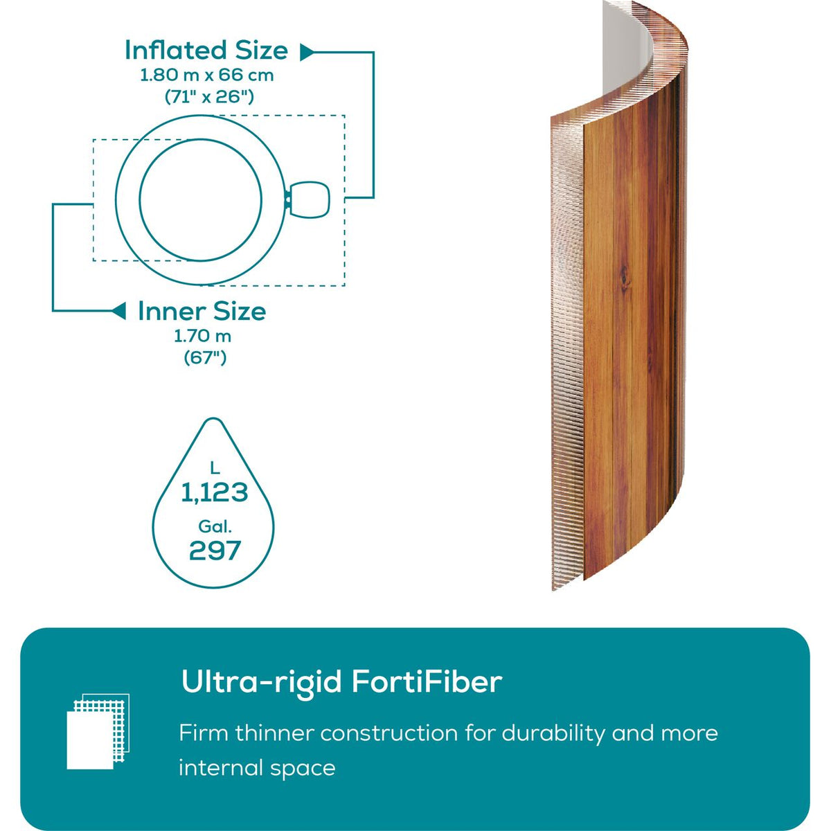 Lay-Z-Spa Helsinki Smart AirJet Plus™ Hot Tub - Nordic Wood Effect