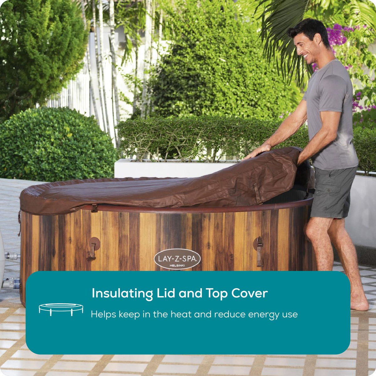 Lay-Z-Spa Helsinki Smart AirJet Plus™ Hot Tub - Nordic Wood Effect