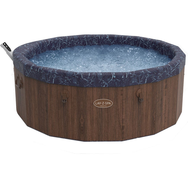 Lay-Z-Spa Toronto ThermaCore™ UltraFit™ AirJet™ Hot Tub - Dark Wood Effect Hover Image
