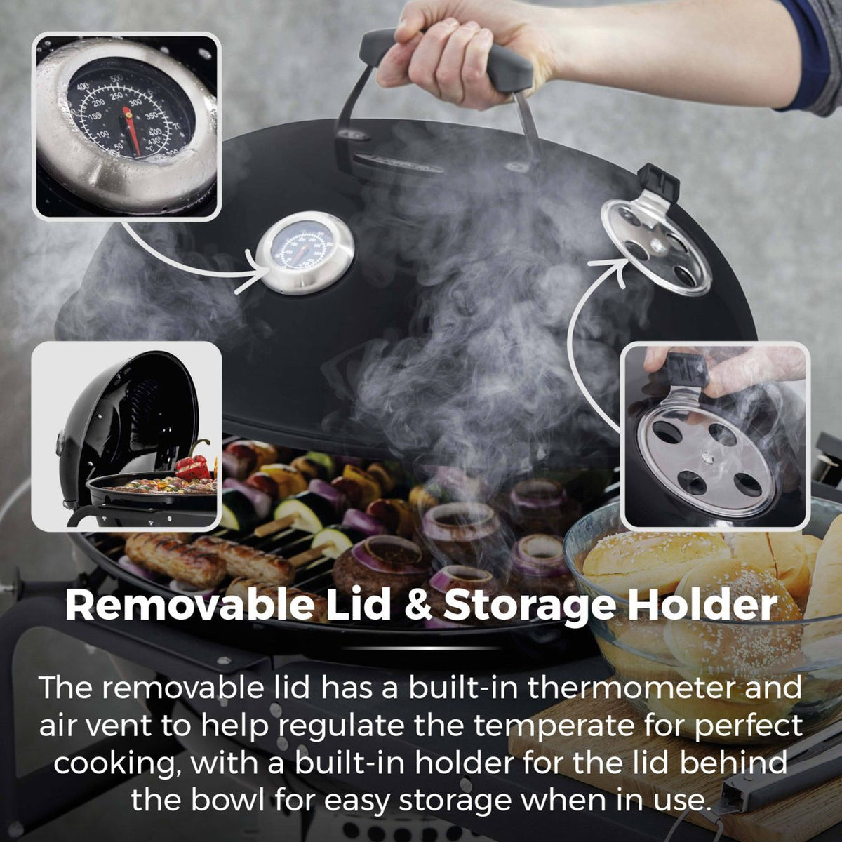 Tower Kettle Grill Charcoal Barbecue - Black