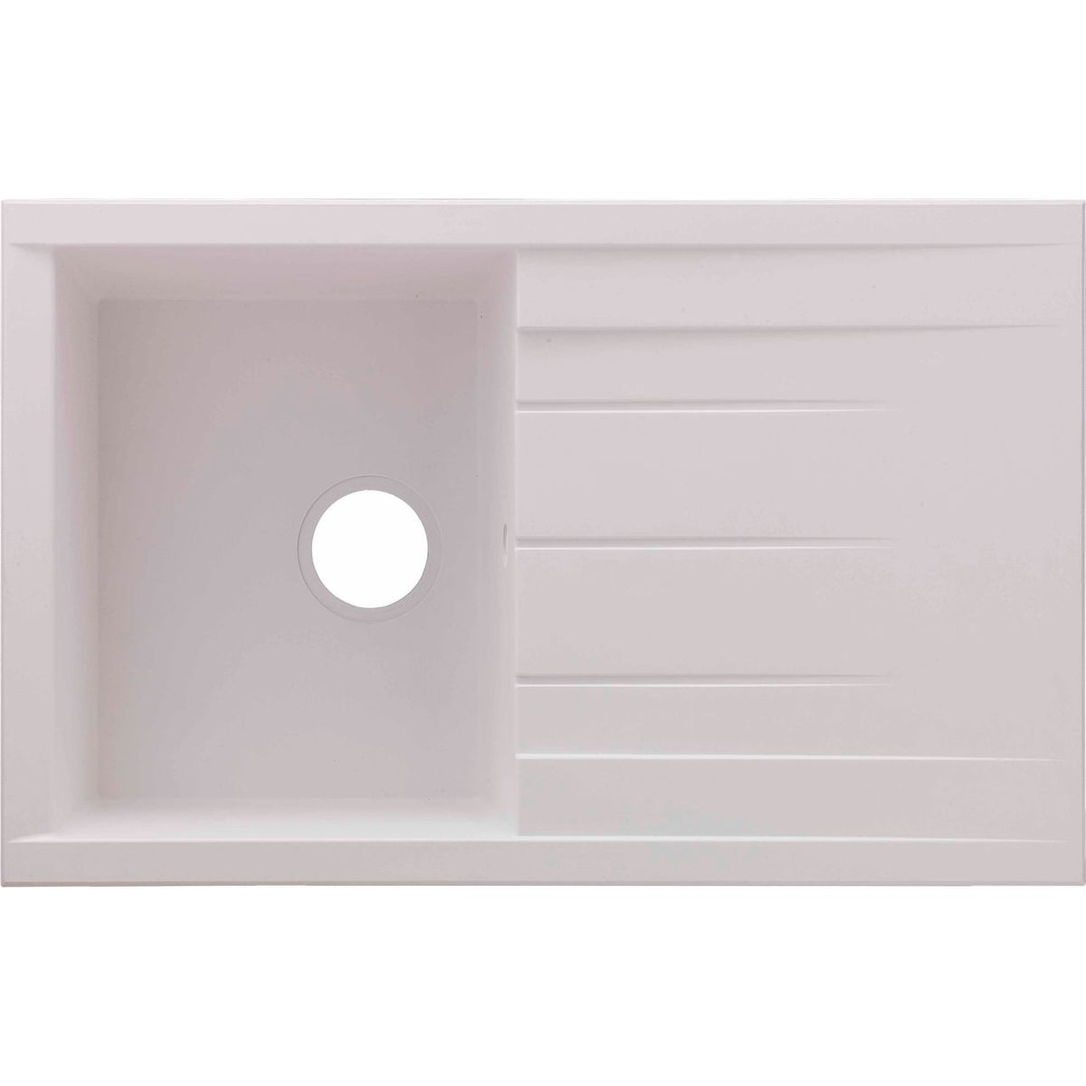 Rocklite Bredon 1 Bowl Inset Kitchen Sink - White