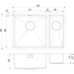 Harlyn Carbis 1 Bowl Built In Kitchen Sink - Stainless Steel