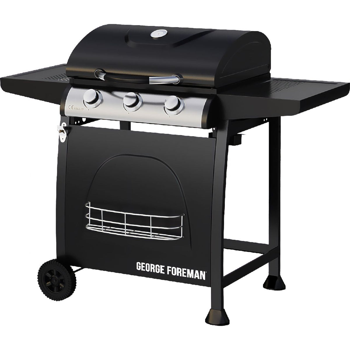 George Foreman GFGBBQ3B-N 3 Burner Gas Barbecue - Black