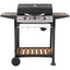 George Foreman GFGBBQ3BW 3 Burner Gas Barbecue - Black / Wood