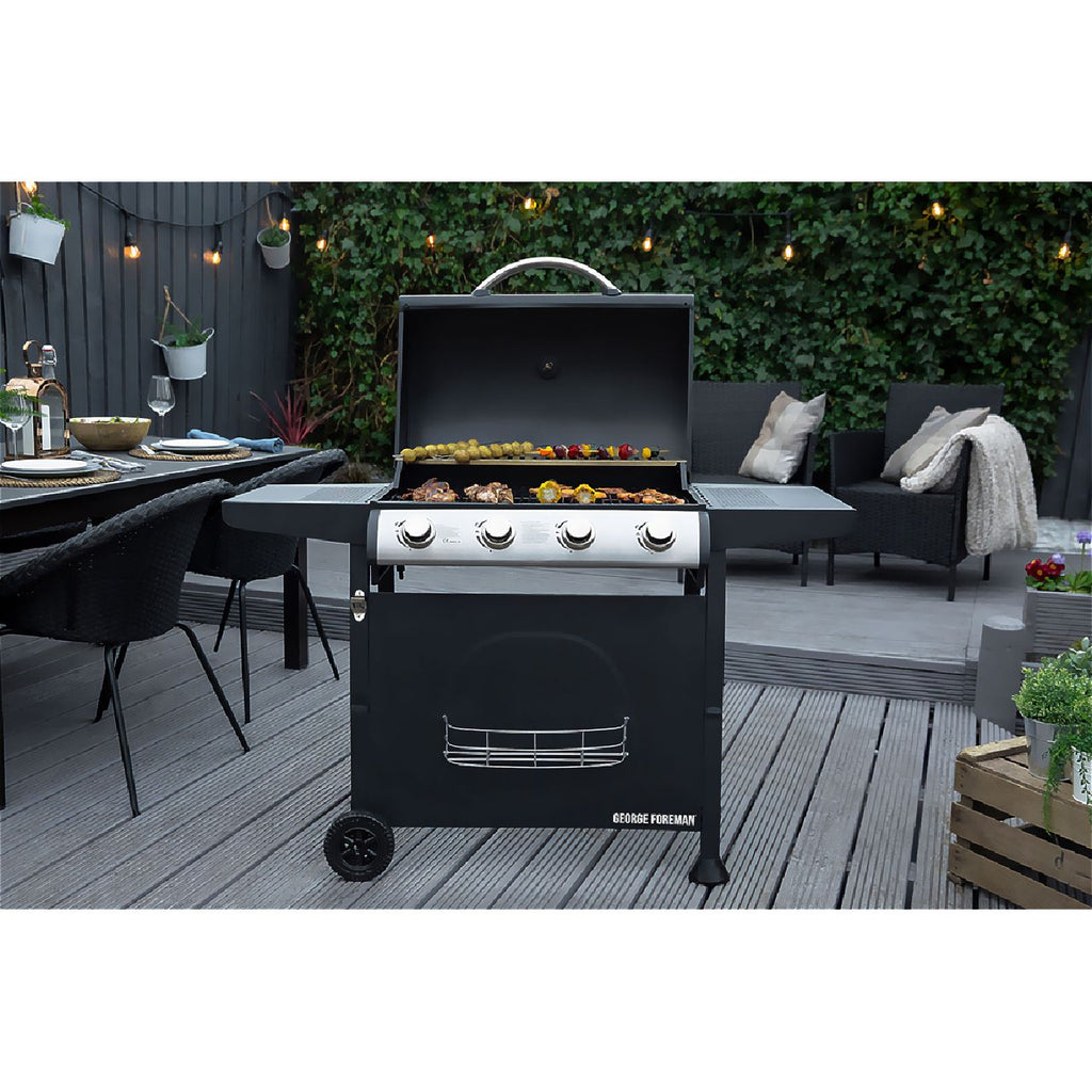 George Foreman 4 Burner Gas 1 Burner Gas Barbecue - Black