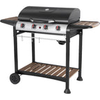 George Foreman GFGBBQ4BW 4 Burner Gas Barbecue - Black / Wood