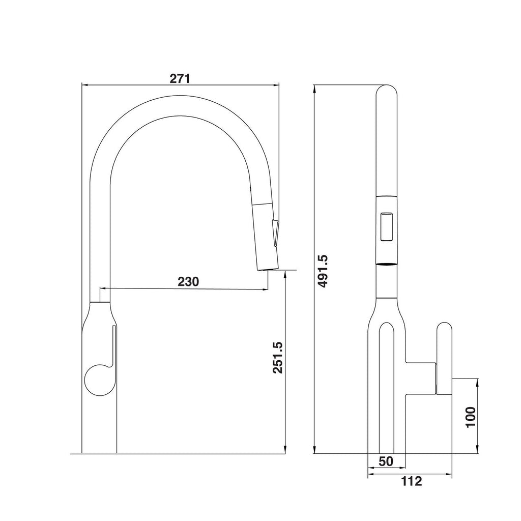 Harlyn Ives Built In Kitchen Tap - Gunmetal