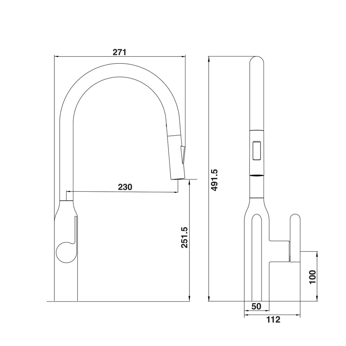 Harlyn Ives Built In Kitchen Tap - Gunmetal