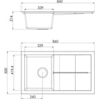Rocklite Milton 1 Bowl Inset Kitchen Sink - White