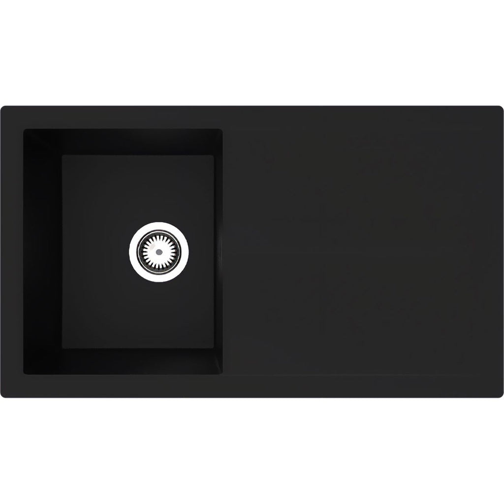 Rocklite Milton 1 Bowl Inset Kitchen Sink - Black
