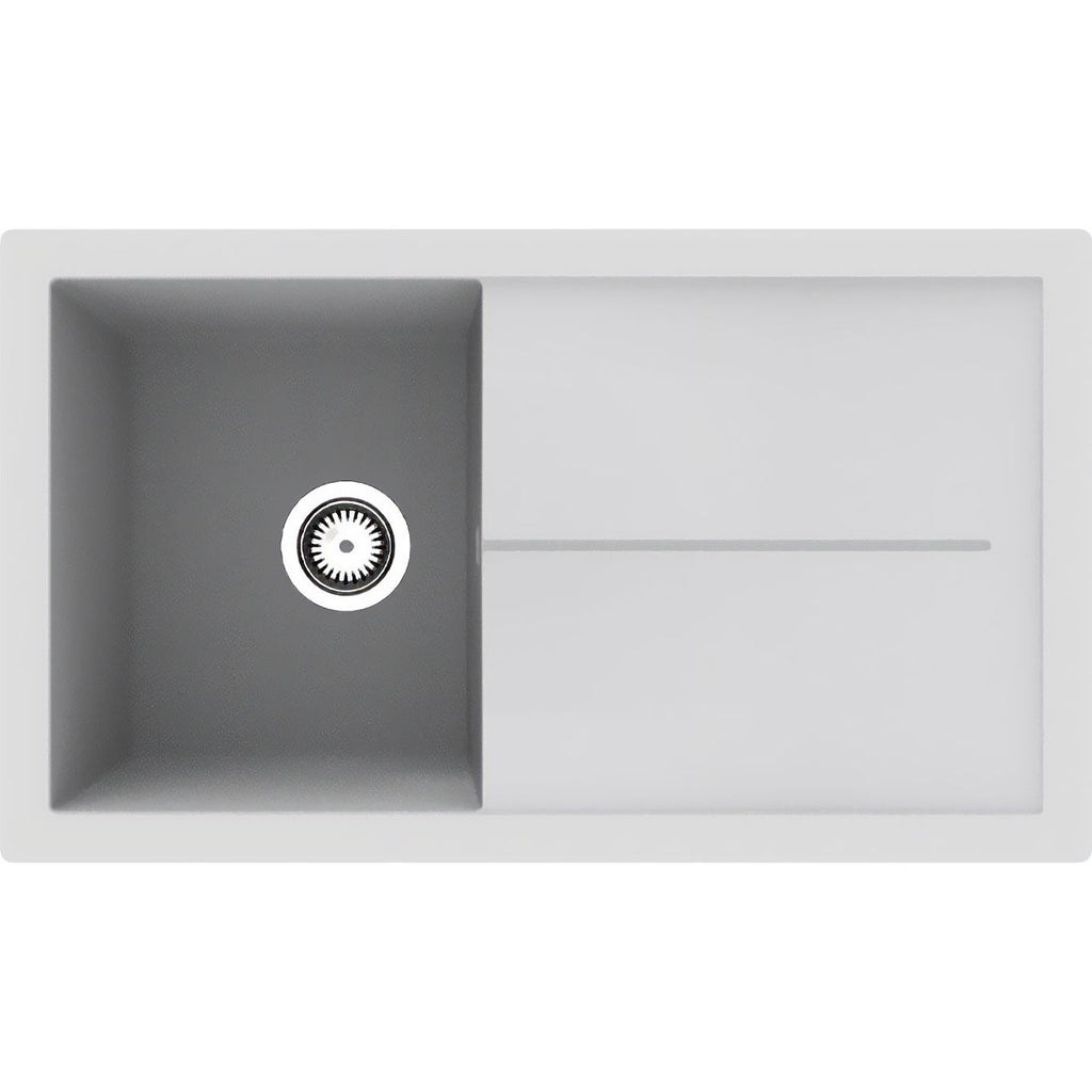 Rocklite Milton 1 Bowl Inset Kitchen Sink - White