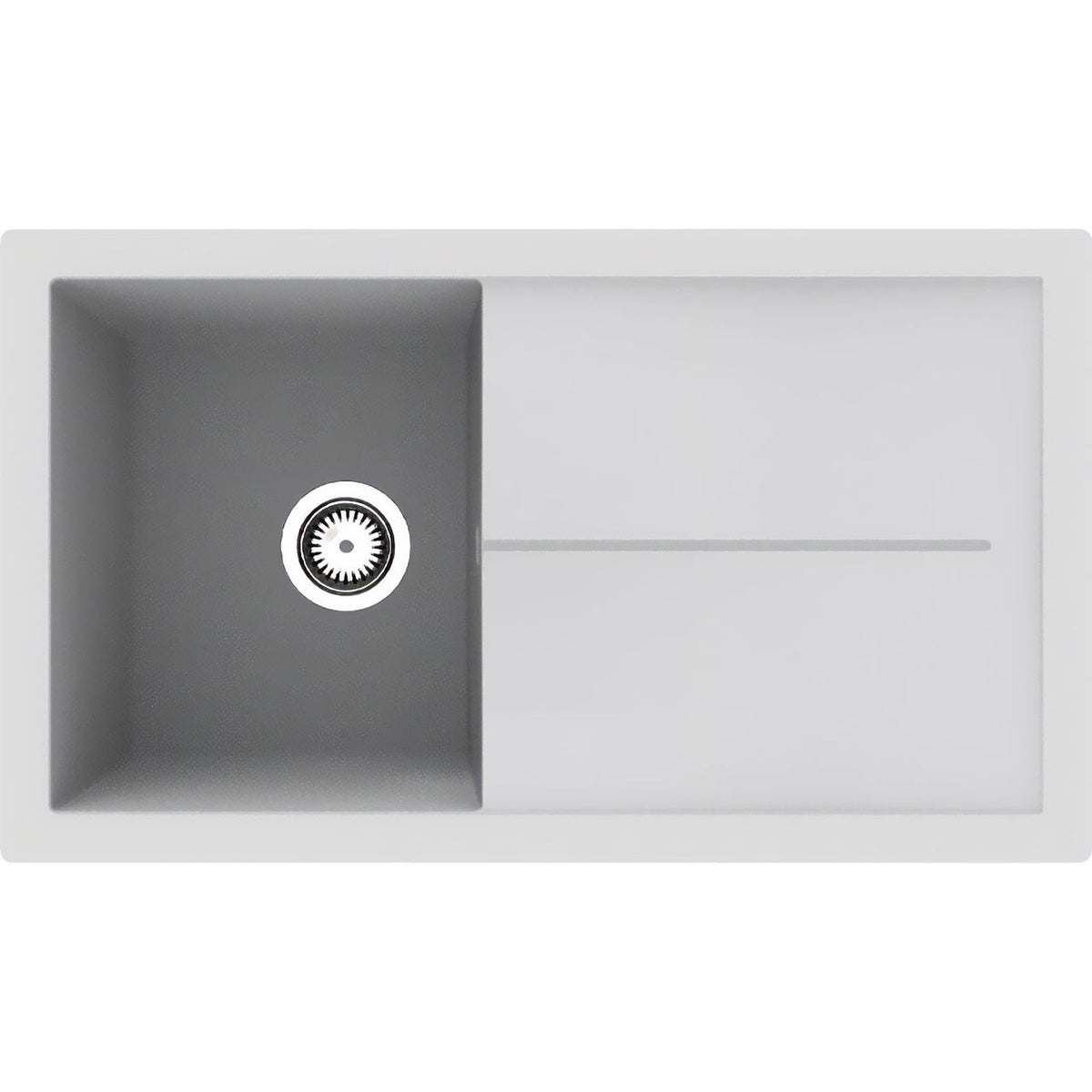 Rocklite Milton 1 Bowl Inset Kitchen Sink - White