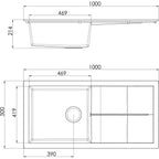 Rocklite Milton 1 Bowl Inset Kitchen Sink - White