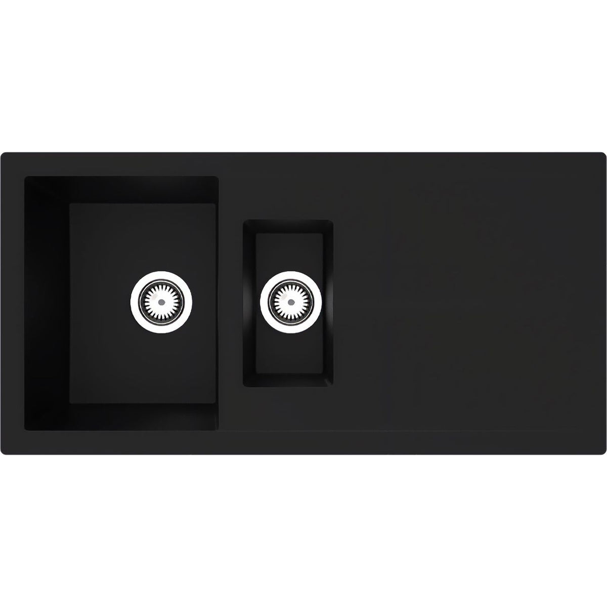 Rocklite Milton 1.5 Bowl Black Composite Reversible