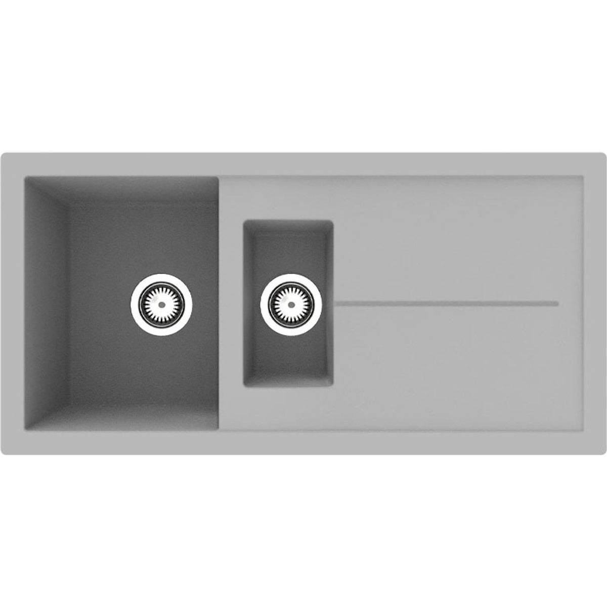 Rocklite Milton 1.5 Bowl Inset Kitchen Sink - Grey