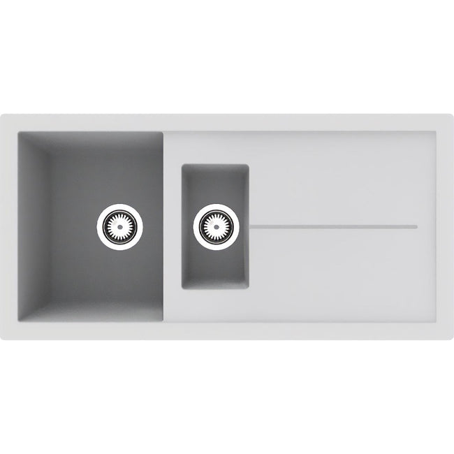 Rocklite Milton 1.5 Bowl White Composite Reversible Hover Image