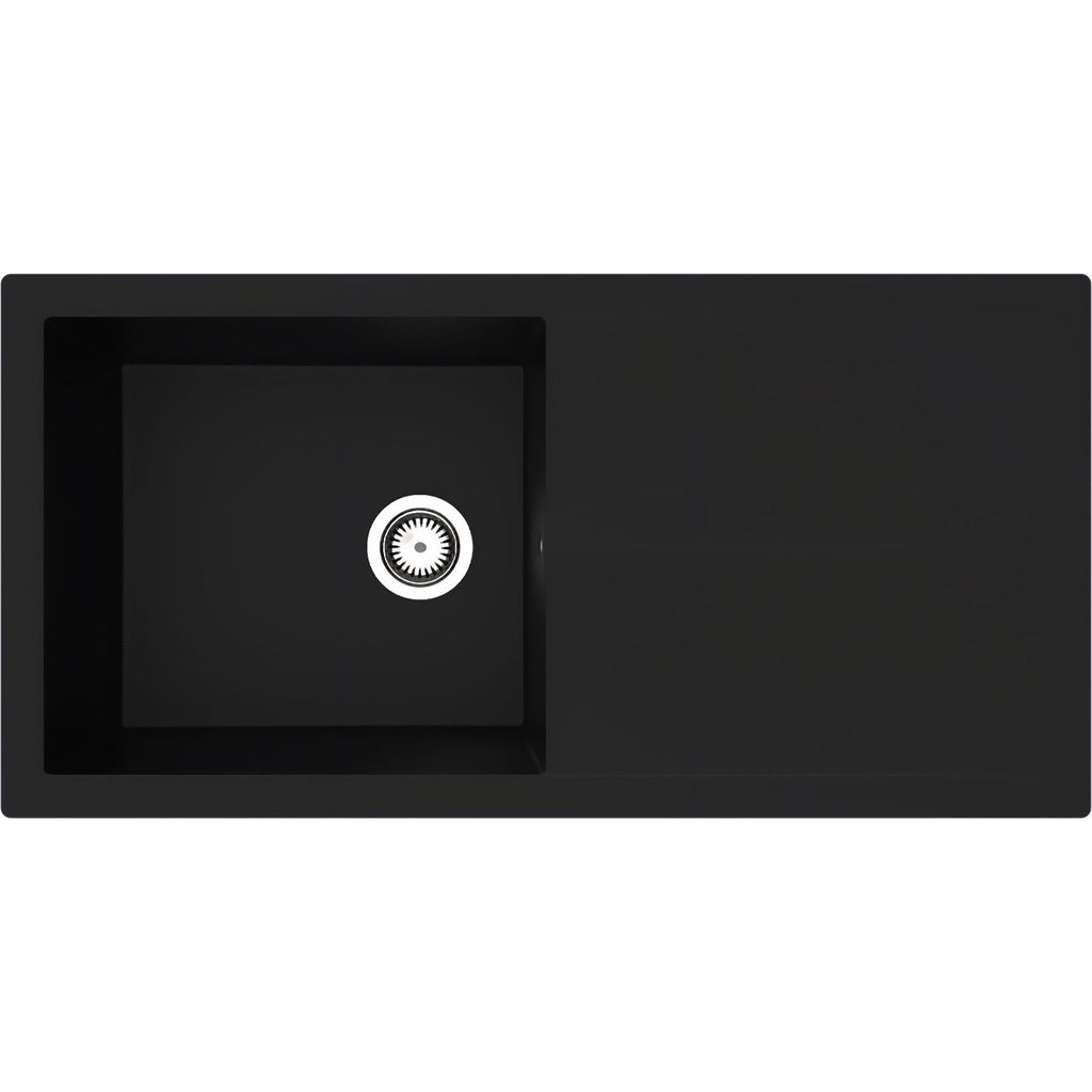 Rocklite Milton 1 Bowl Inset Kitchen Sink - Black