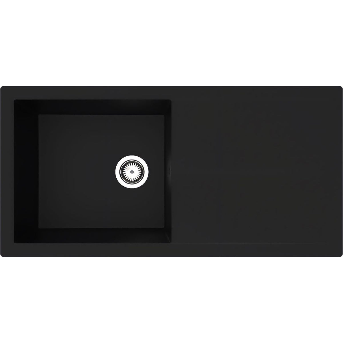 Rocklite Milton 1 Bowl Inset Kitchen Sink - Black