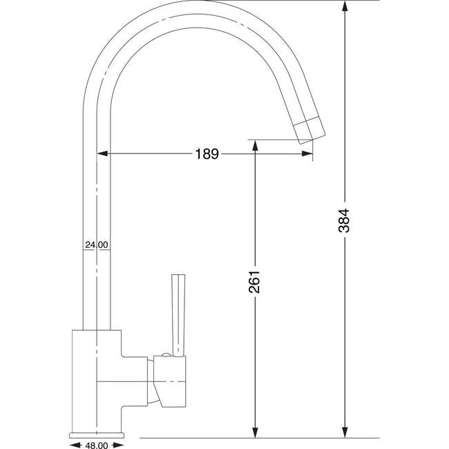 Harlyn Built In Kitchen Tap - Brushed Steel Main Image