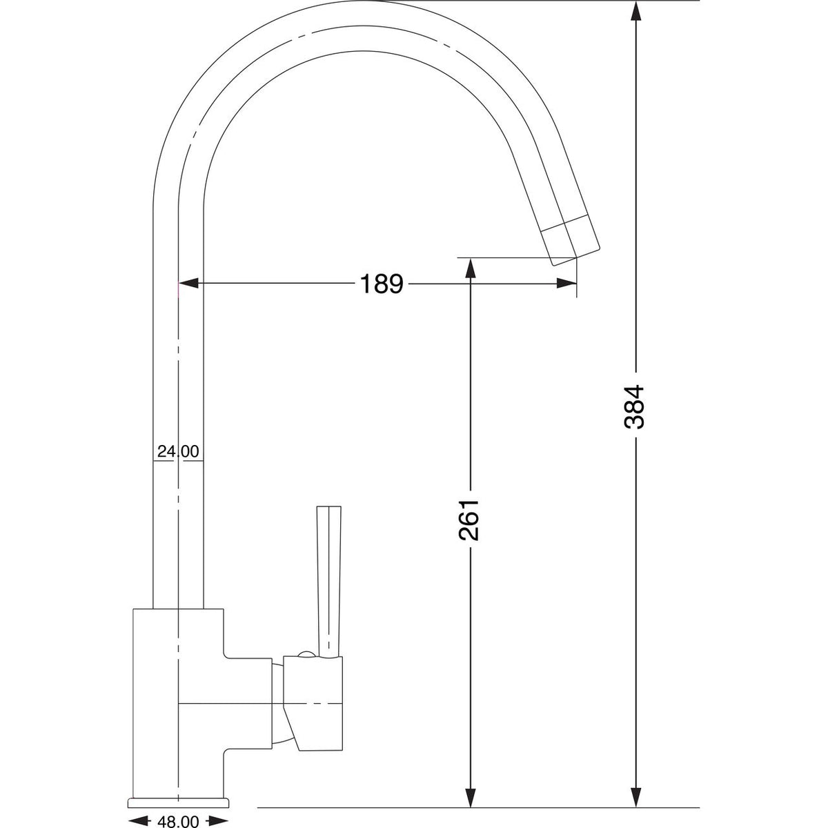 Harlyn Built In Kitchen Tap - Chrome