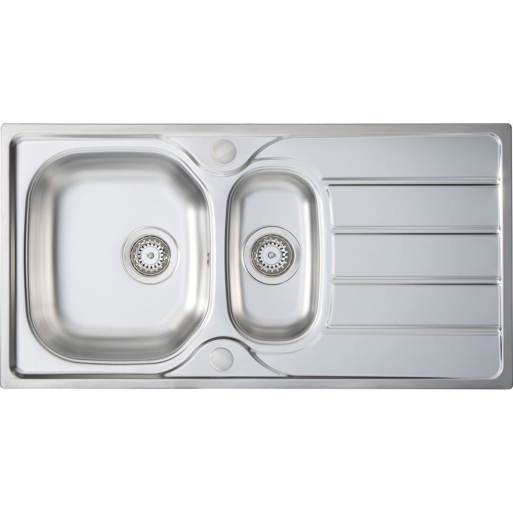 Harlyn Towan 1.5 Bowl Inset Kitchen Sink - Stainless Steel