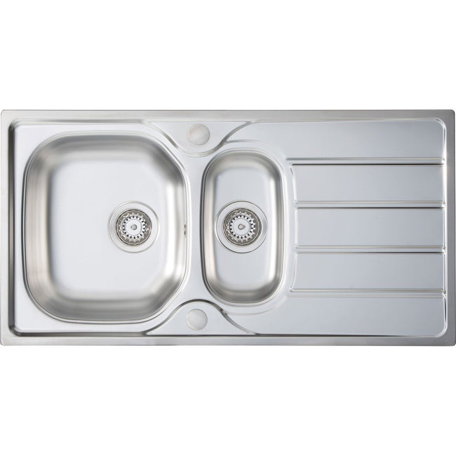Harlyn Towan 1.5 Bowl Inset Kitchen Sink - Stainless Steel Hover Image