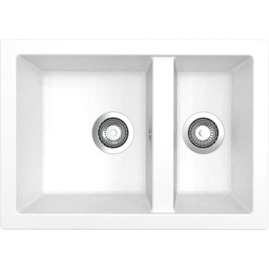 Rocklite Weston 1.5 Bowl Inset Kitchen Sink - White