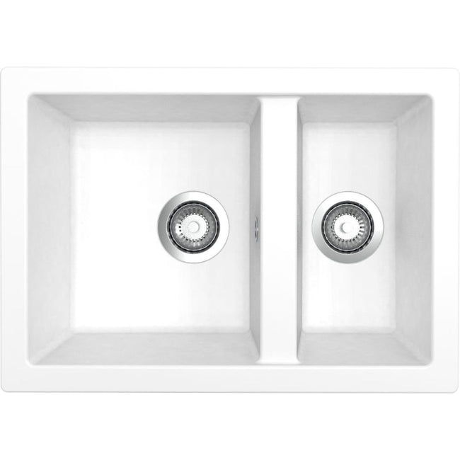 Rocklite Weston 1.5 Bowl Inset Kitchen Sink - White Hover Image