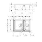 Rocklite Weston 1.5 Bowl Inset Kitchen Sink - Grey