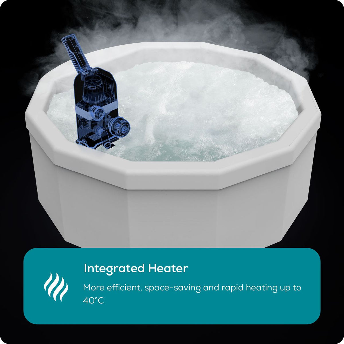 Lay-Z-Spa Toronto ThermaCore™ UltraFit™ AirJet™ Hot Tub - Dark Wood Effect