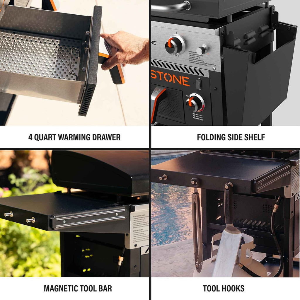 Blackstone Griddle Plus 28 Inch 2 Drawer Air fryer Griddle Gas Barbecue - Black