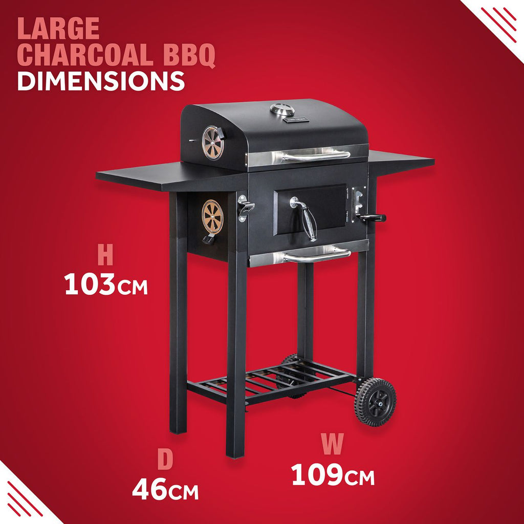 George Foreman Large Charcoal Barbecue - Black