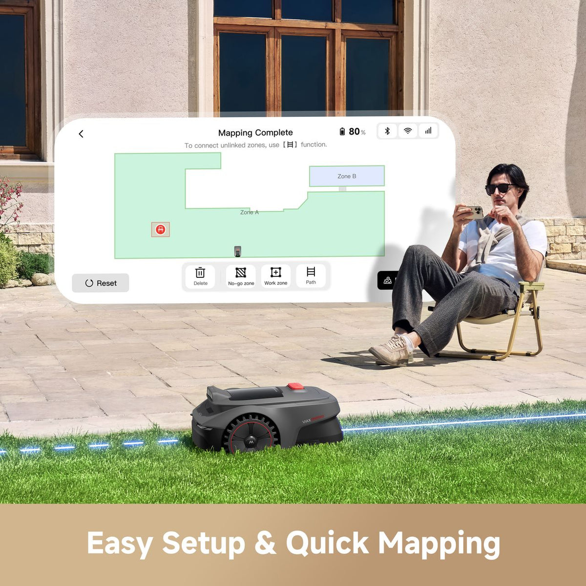 Mova ViAX 300 Robotic Lawn Mower - Black / Red