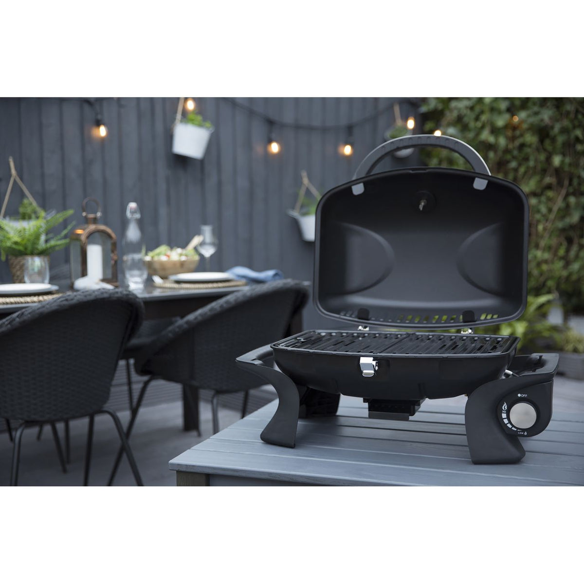 George Foreman Portable 1 Burner Gas Barbecue - Black