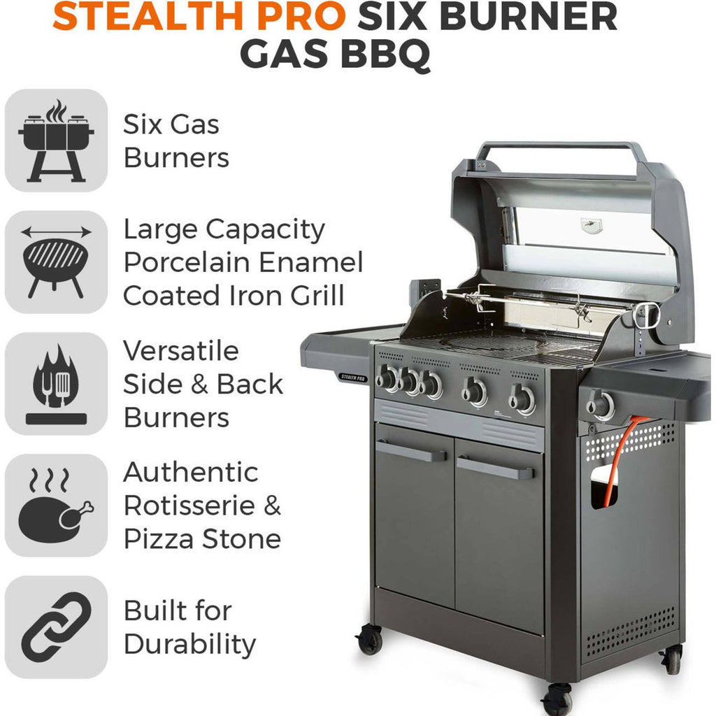Tower Stealth Pro Gas Barbecue - Black