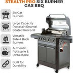 Tower Stealth Pro Gas Barbecue - Black