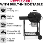 Tower Kettle Grill Charcoal Barbecue - Black